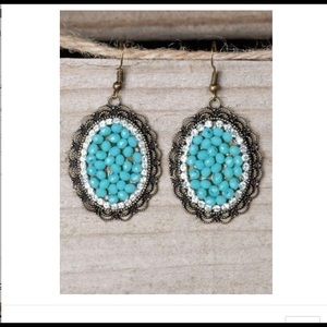 Turquoise beaded earrings